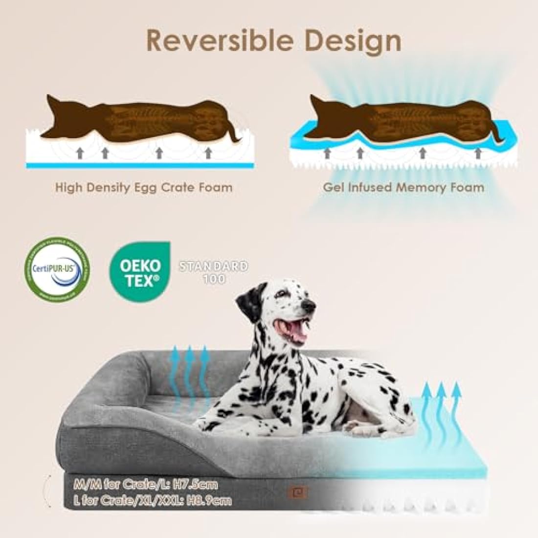 EHEYCIGA Orthopedic Memory Foam Dog Bed – Large Waterproof Pet Sofa