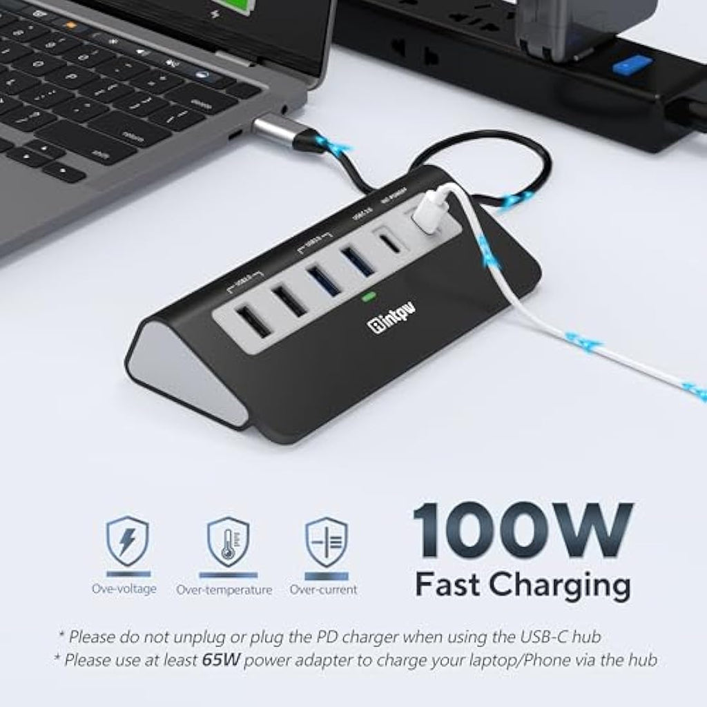 Intpw 9-in-1 USB C Hub – Aluminum Docking Station with 4K HDMI & 100W PD