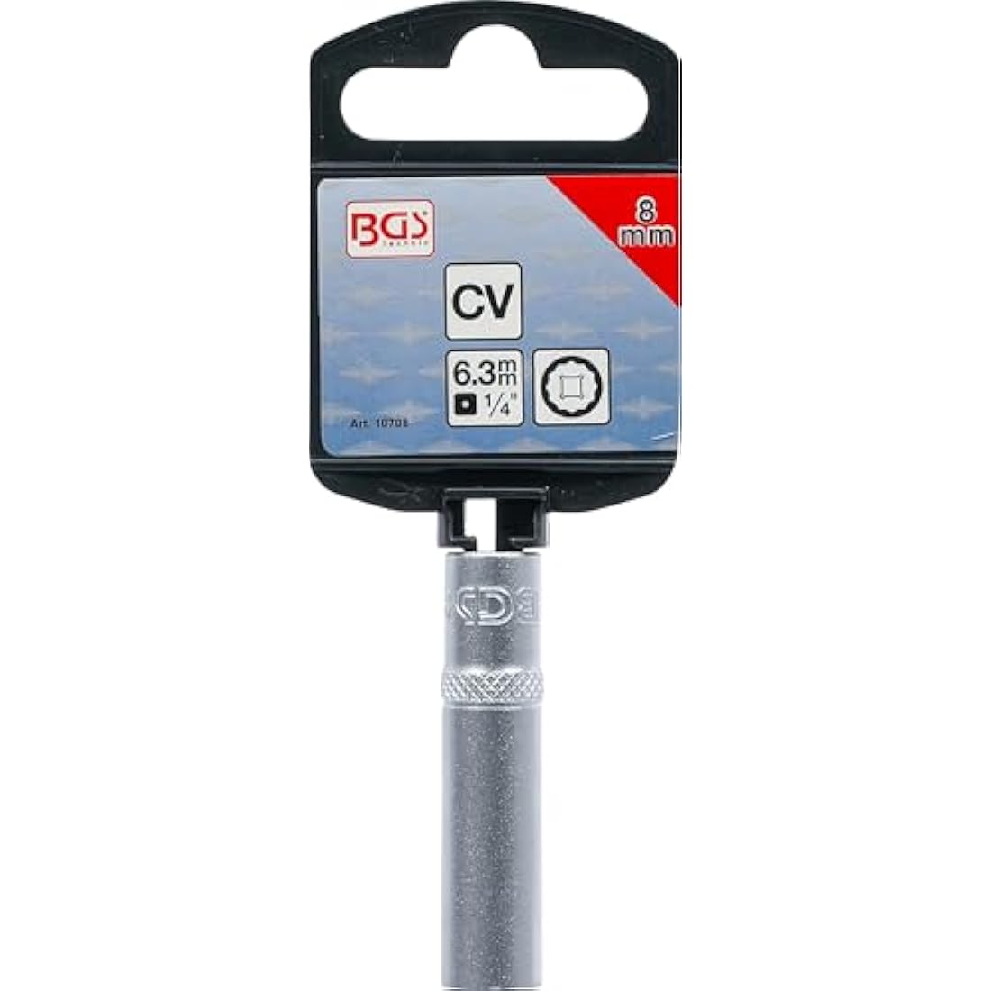 BGS 10708 Deep 12-Point Socket | 8 mm | 6.3 mm (1/4") Drive Tool