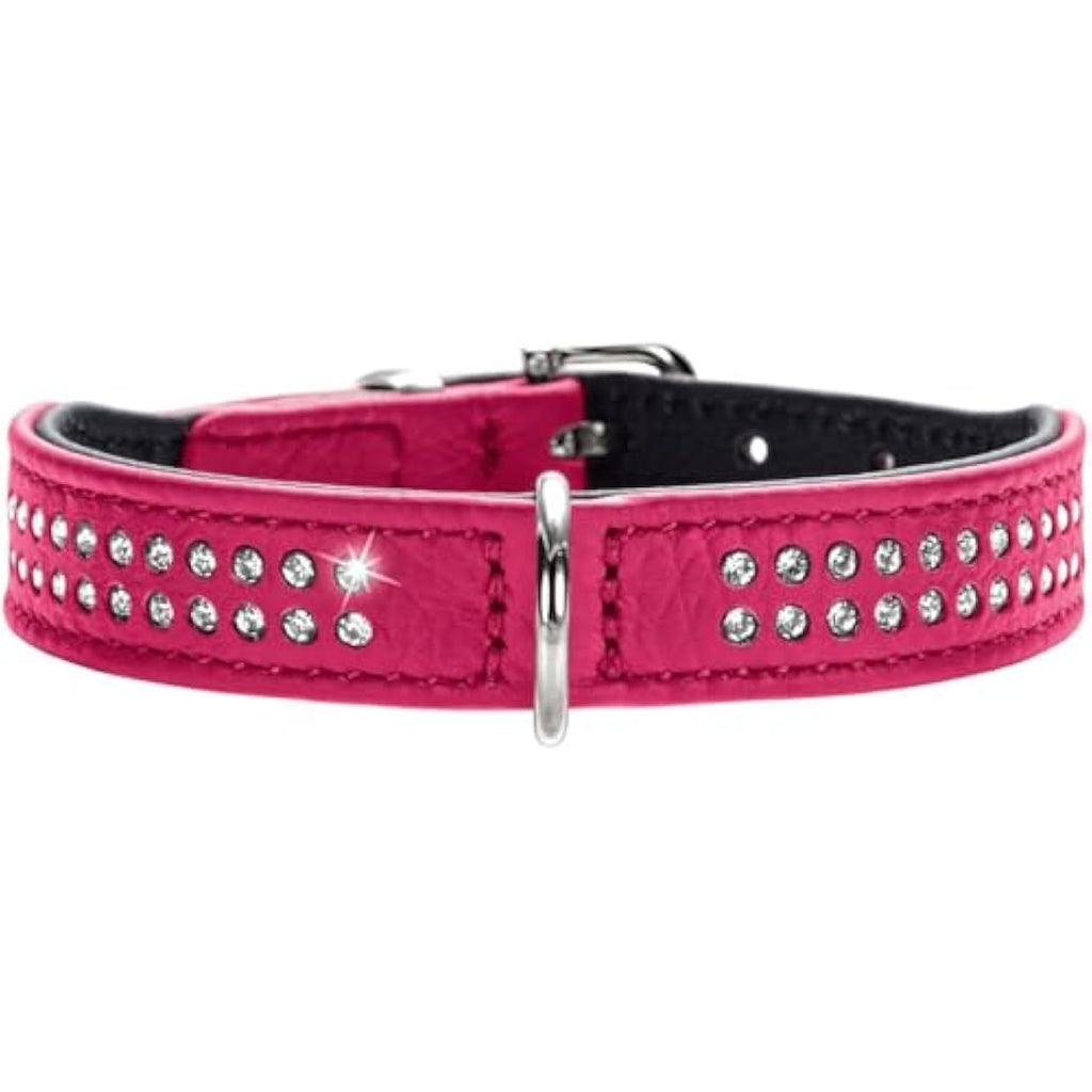 Hunter Nappa Leather Dog Collar – Diamond Petit with Rhinestones