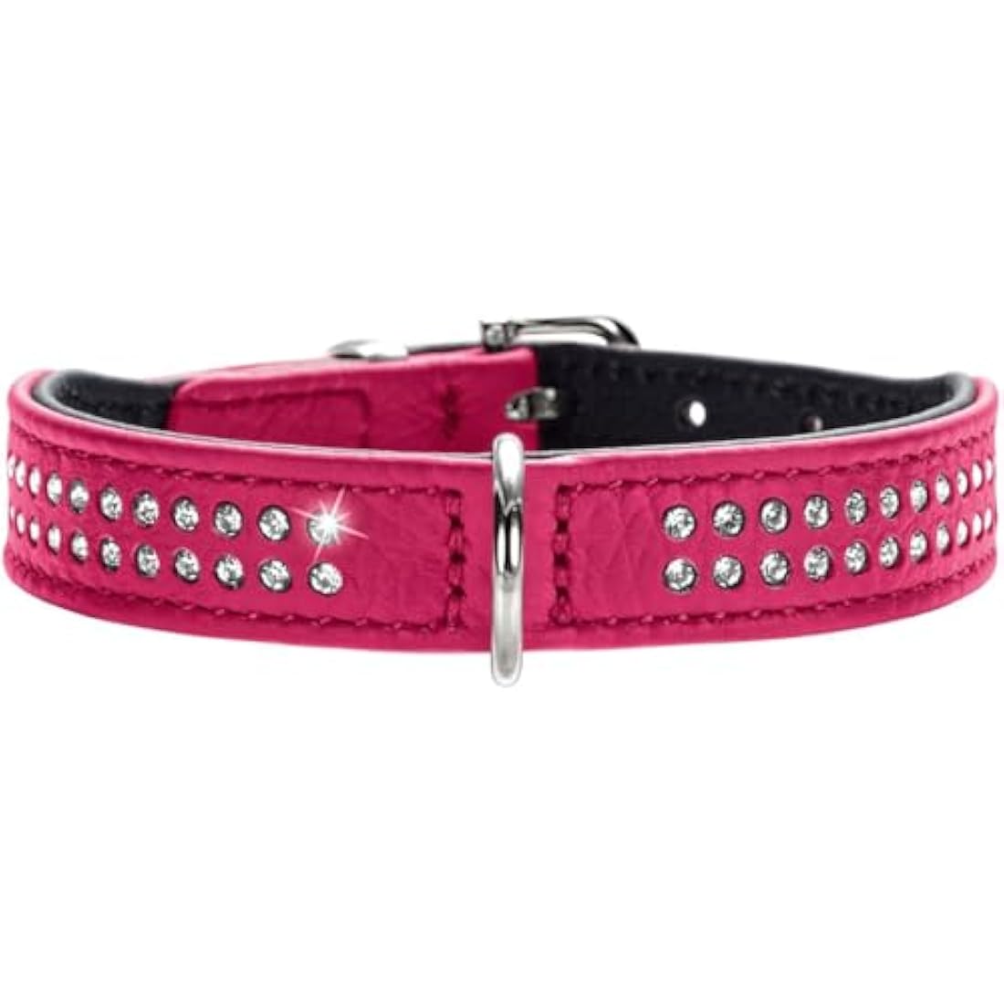 Hunter Nappa Leather Dog Collar – Diamond Petit with Rhinestones