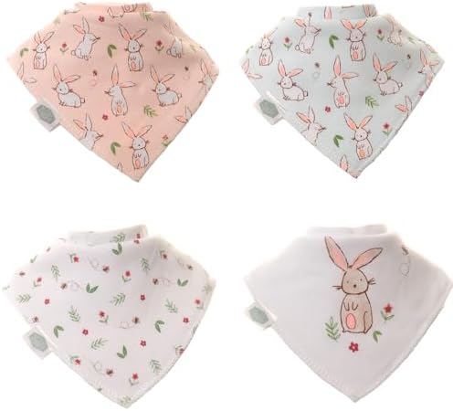 Ziggle Bandana Dribble Bibs – Cotton Front Baby Bibs for 0-24 Months