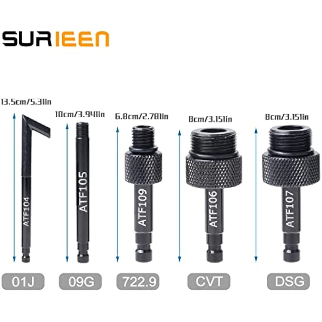 SURIEEN 5Pcs ATF Transmission Fluid Oil Filler Adapter for DSG CVT 09G