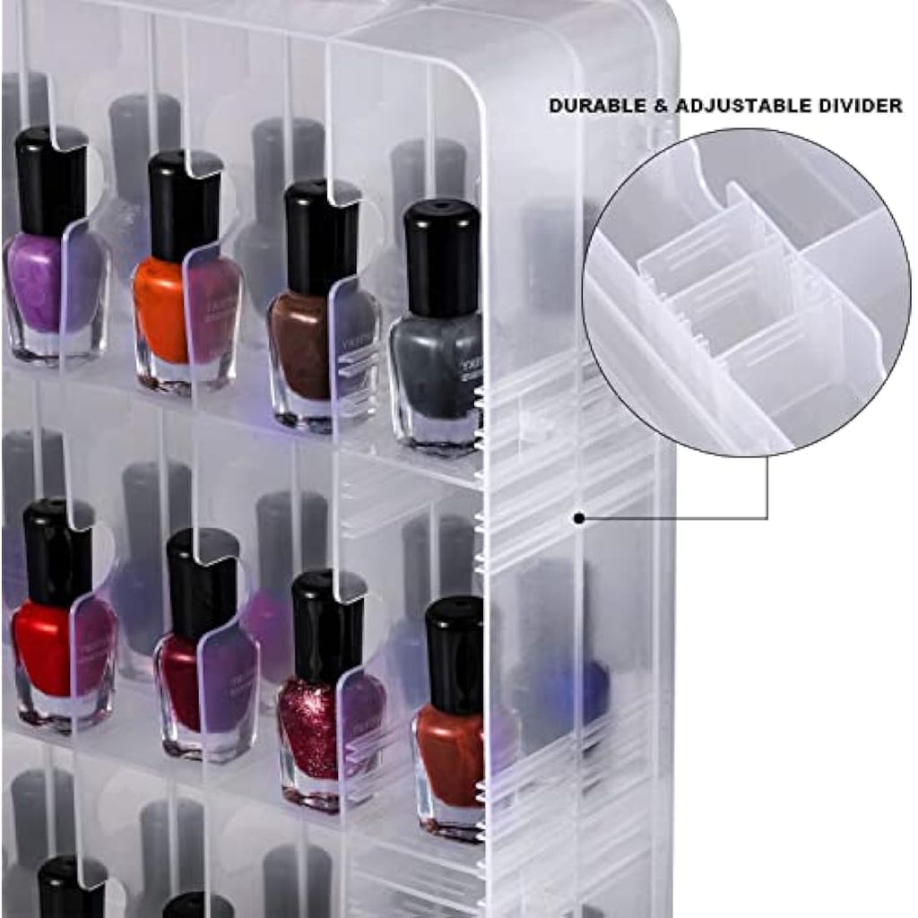DreamGenius Nail Polish Organizer | 48 Bottle Clear Storage Case