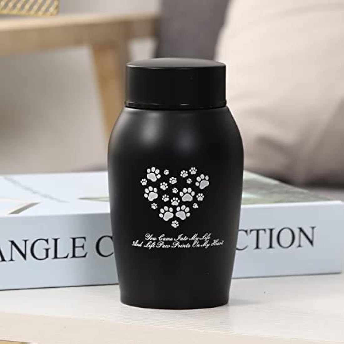 Pet Memorial Urn – Stainless Steel Paw Print Keepsake