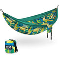 ENO DoubleNest Print Lightweight 2-Person Camping Hammock – Retro/Emerald