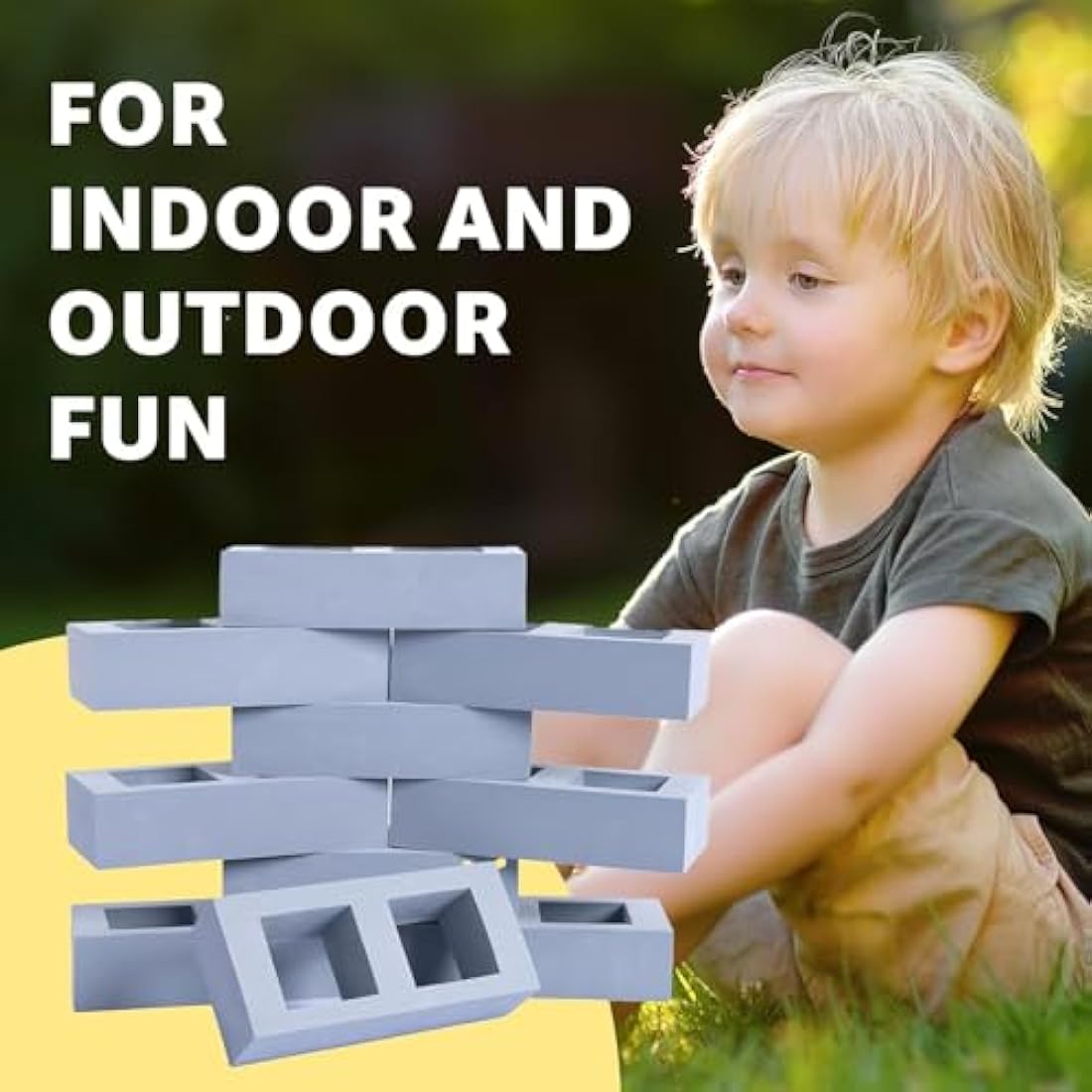 Bluecaps Foam Building Bricks – 30 Piece Realistic Grey Construction Set