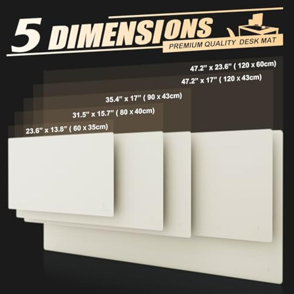 K KNODEL Leather Desk Mat | Dual-Sided Waterproof Office Pad, 80x40cm White