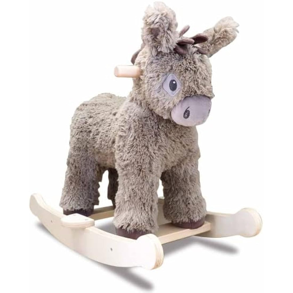 Little Bird Told Me Norbert Donkey Rocking Toy – Plush Wooden Rocker