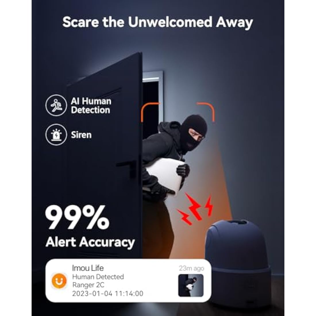 Imou 2.5K Indoor Security Camera | 4MP WiFi Pet & Baby Monitor with 360° PTZ