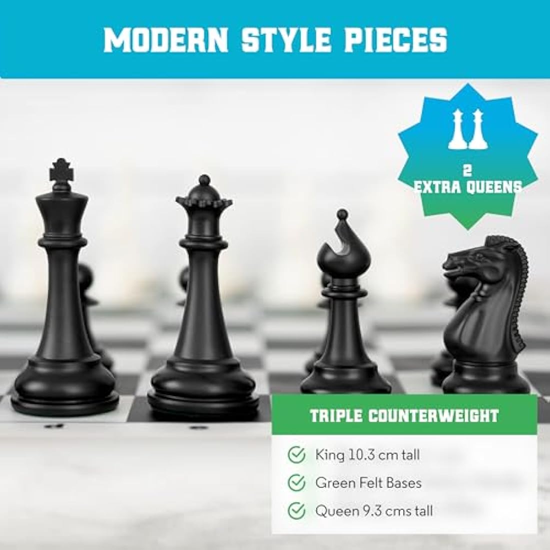 Jolof Store Tournament Chess Set – Triple Weighted Staunton Silicone Board