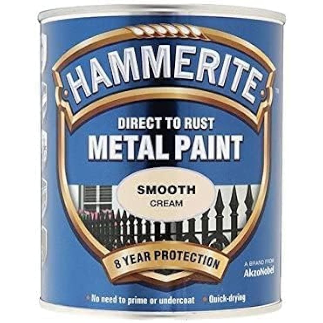 Hammerite Direct to Rust Metal Paint – Smooth Cream Finish, 750ML
