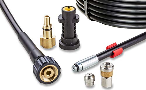 Knofer 30m Drain Cleaning Kit - Pipe Unblocker for Karcher & Bosch