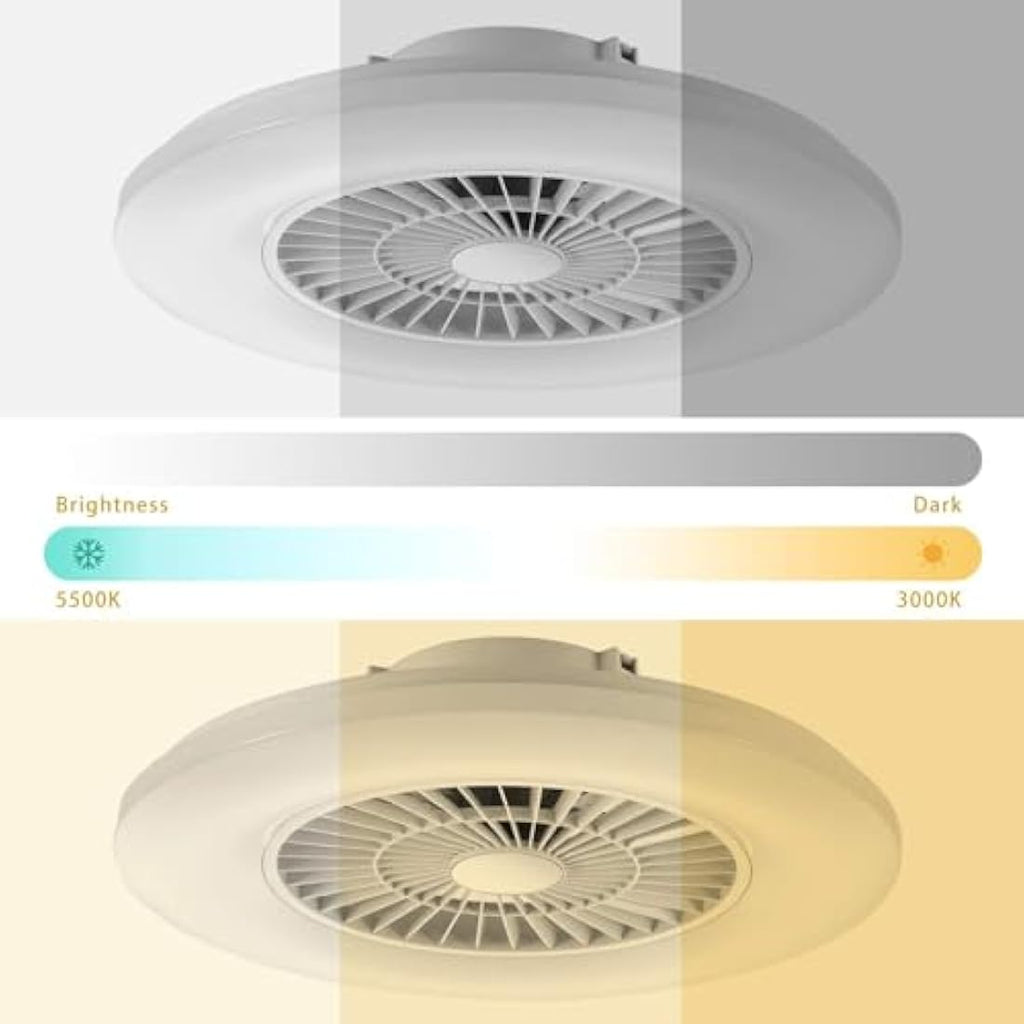 BKZO 60CM Smart RGB LED Ceiling Fan | App & Voice Control Dimmable