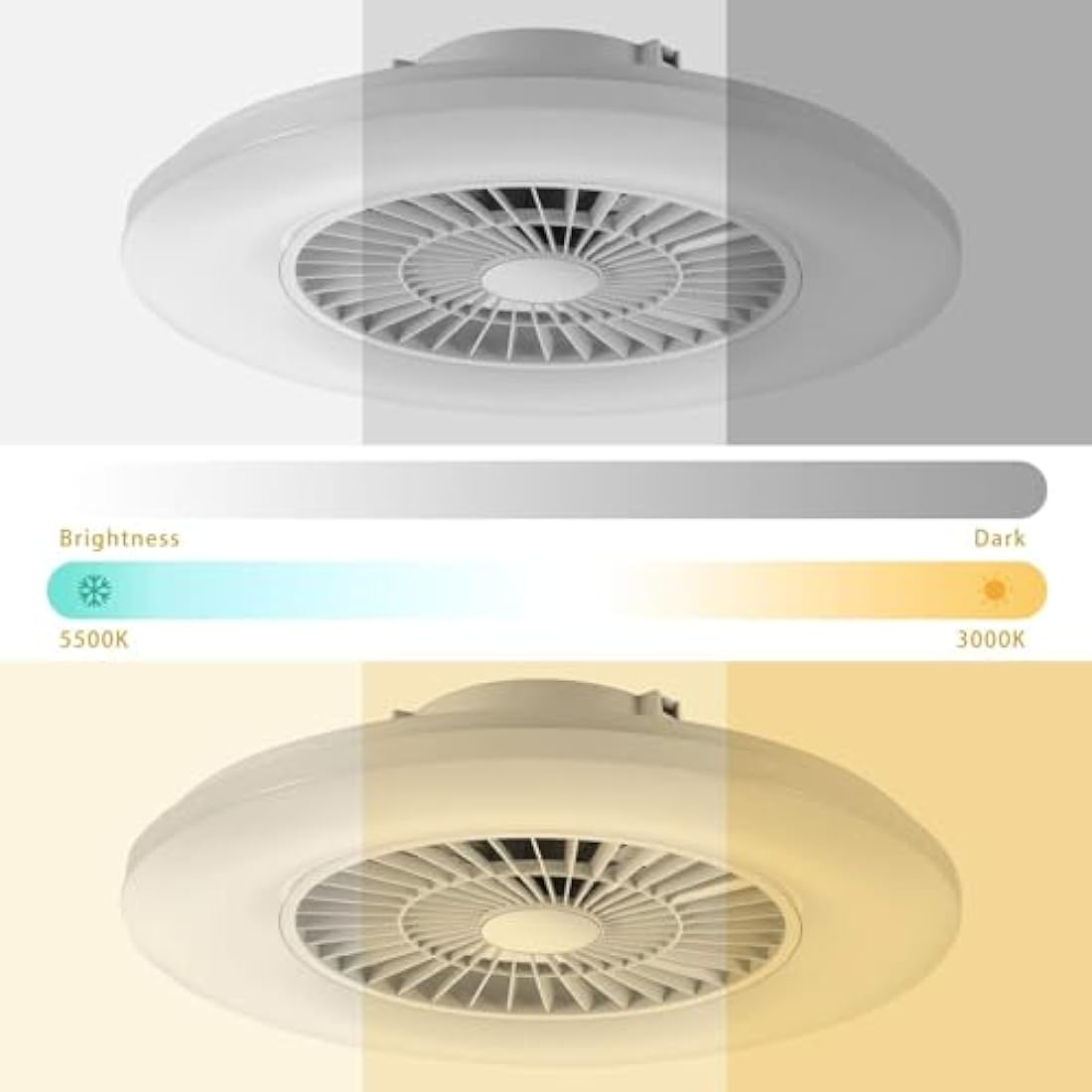 BKZO 60CM Smart RGB LED Ceiling Fan | App & Voice Control Dimmable