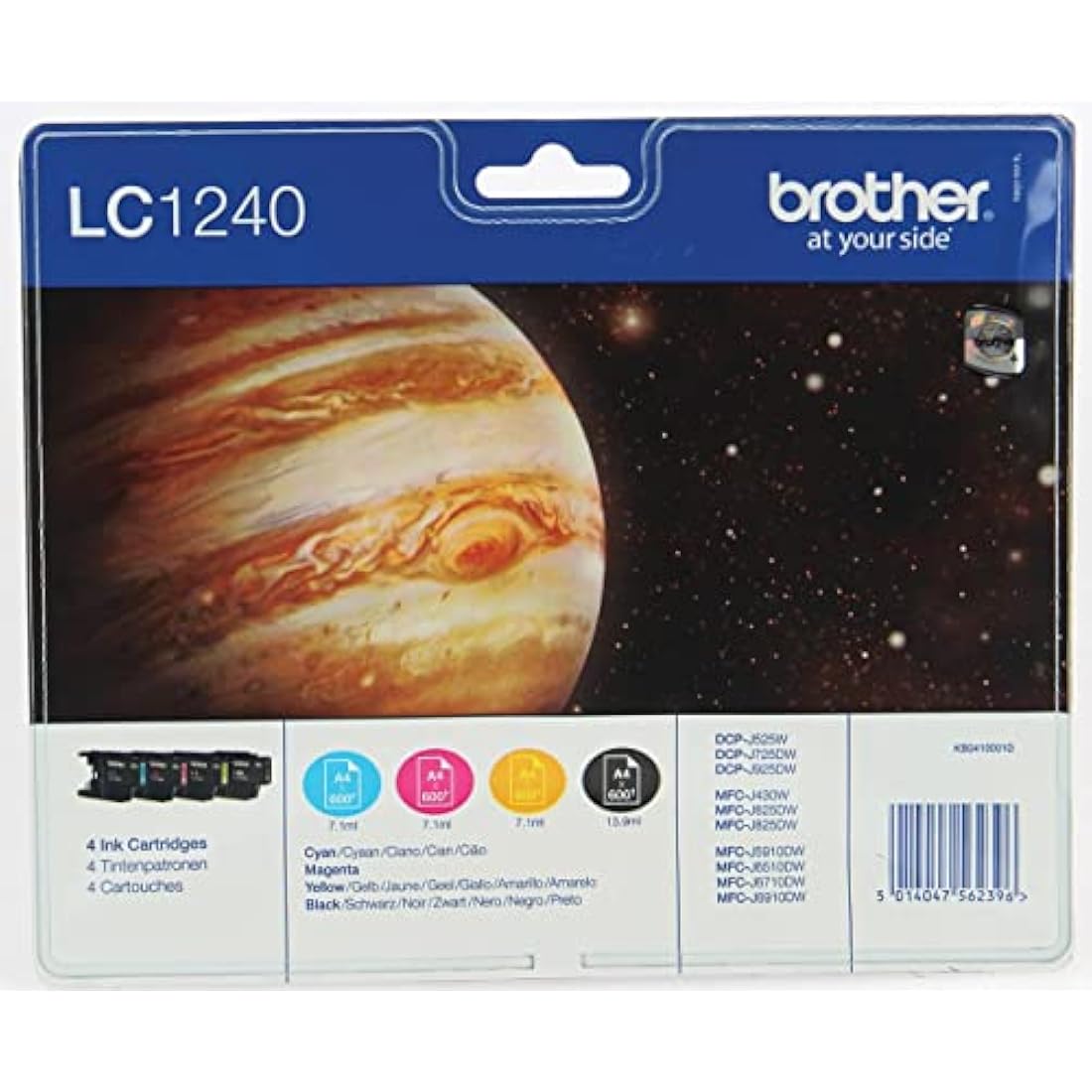 Brother LC1240 Ink Cartridges | High Yield Multi-Pack (BK/C/M/Y)