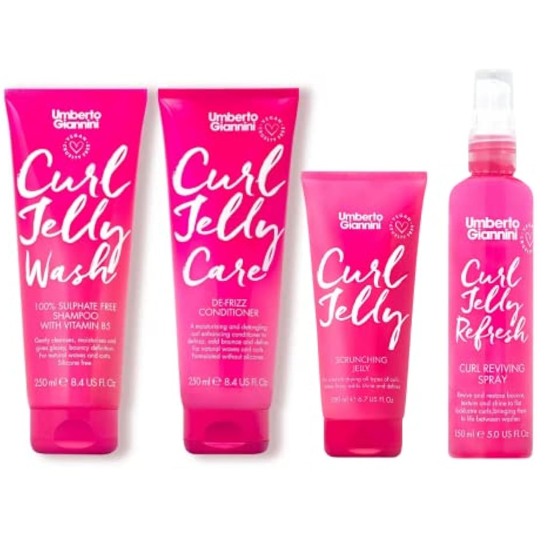 Umberto Giannini Curl Jelly Kit - 4-Piece Vegan Hair Care Set