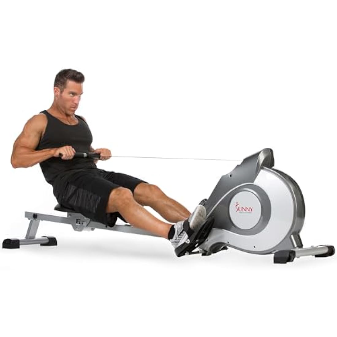Sunny Health & Fitness Magnetic Rowing Machine – Foldable Home Rower