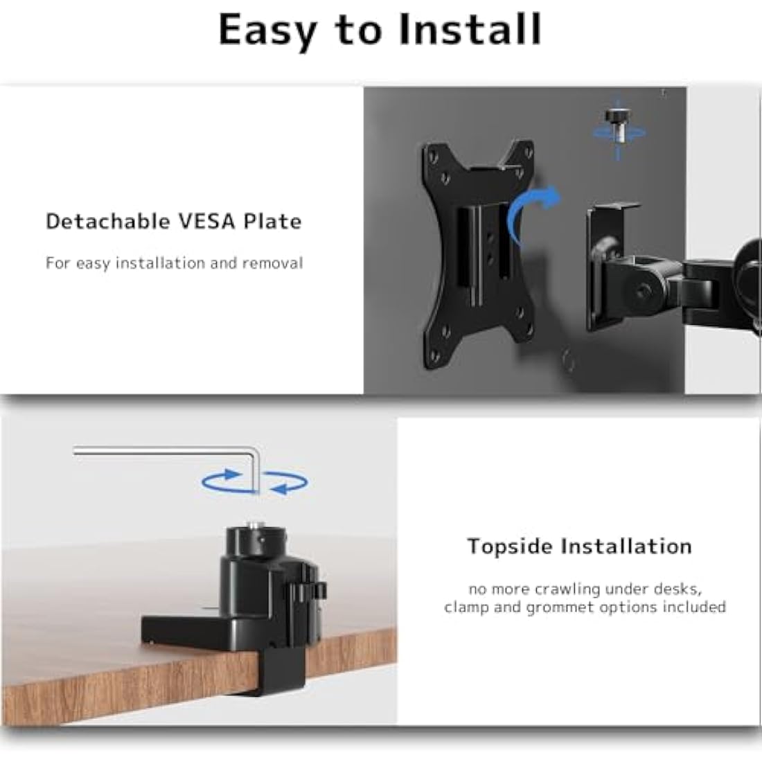 PUTORSEN Heavy Duty Monitor Arm | 17-40" Aluminium Desk Mount