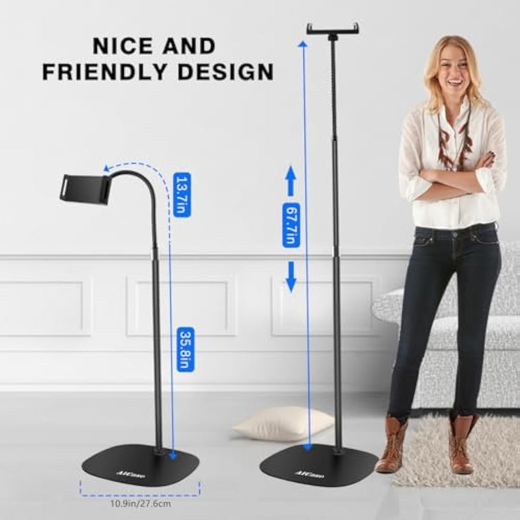 AICase Tablet Floor Stand – Adjustable Gooseneck Holder for iPad 4.6-13"
