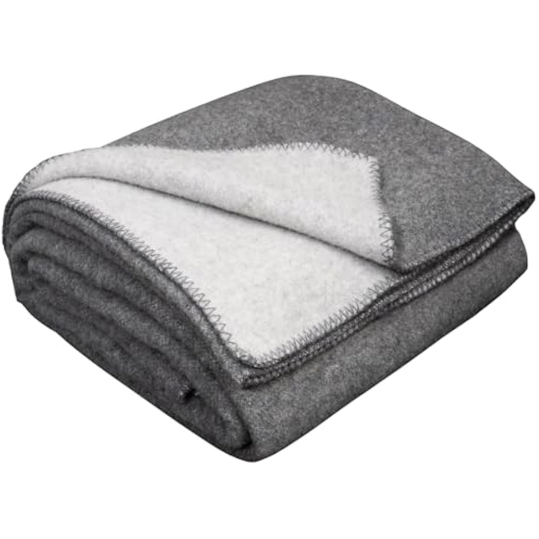 LYHome Merino Wool Travel Blanket – Warm Outdoor Camping Throw, Gray