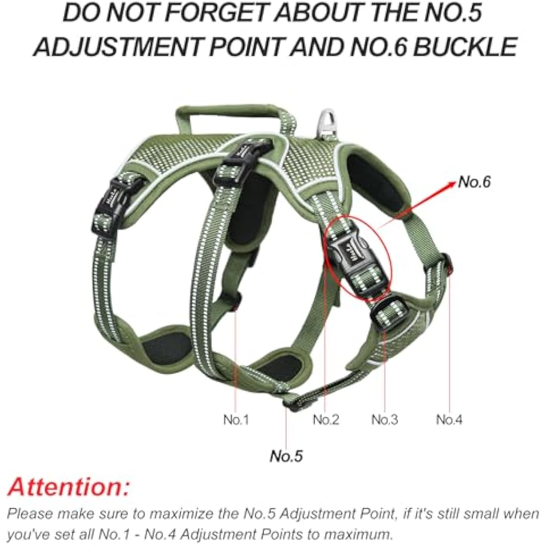 Escape Proof Dog Harness | No Pull Reflective Vest - Green