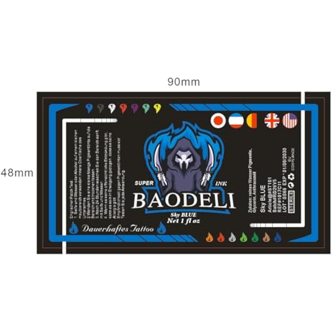 DLD Professional Tattoo Ink Kit | 14 Vivid Colors 30ml Vegan Pigments