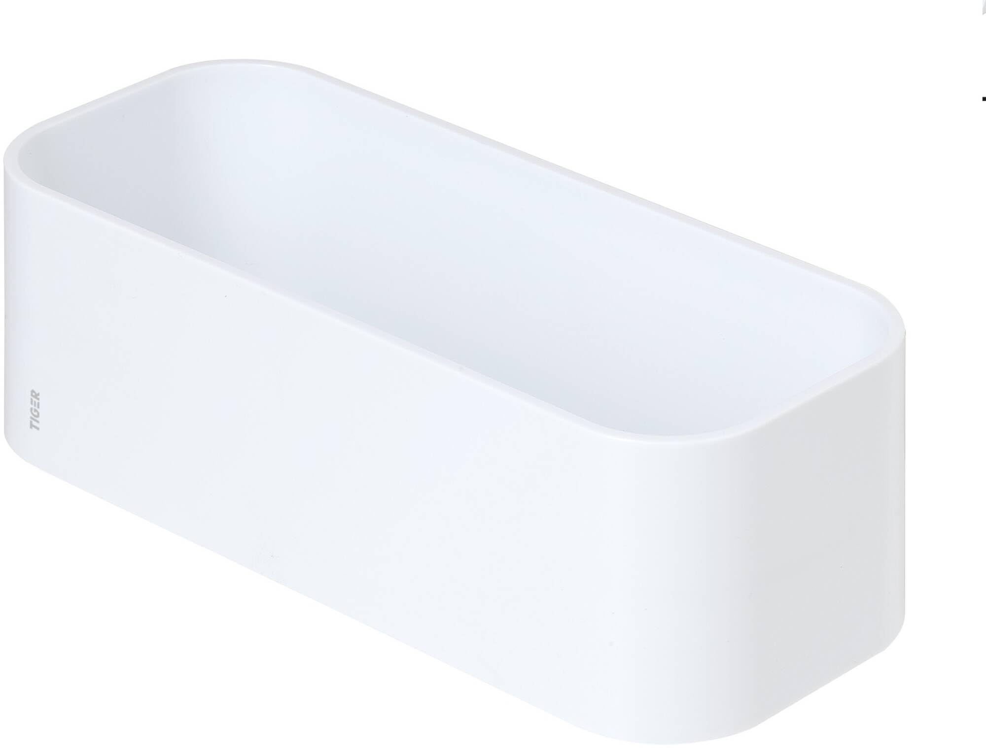 Tiger Wall Tray & Shower Basket – White Metal Storage Rack, 25x11x8cm