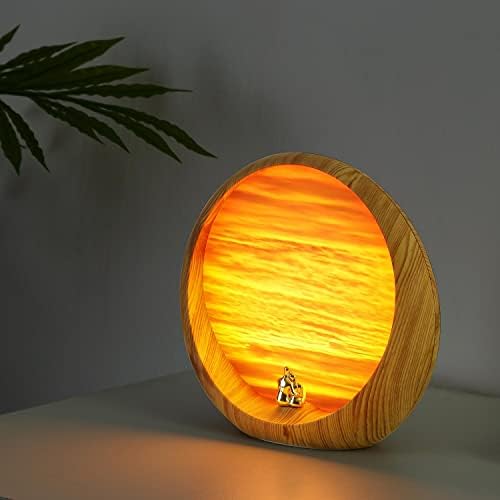 Mamre Sunset Lamp – Dimmable Wood Grain Table Lamp for Romantic Decor