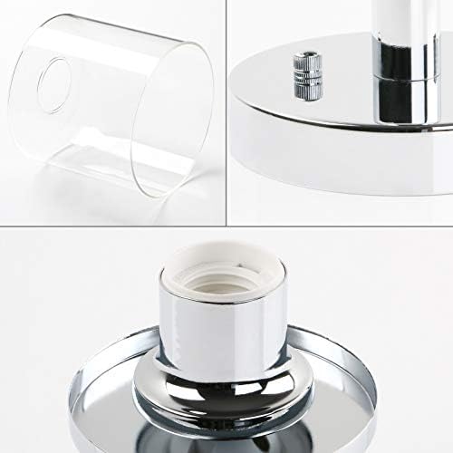 Jolof Store Industrial Glass Flush Mount Ceiling Light | Chrome E27 Fitting