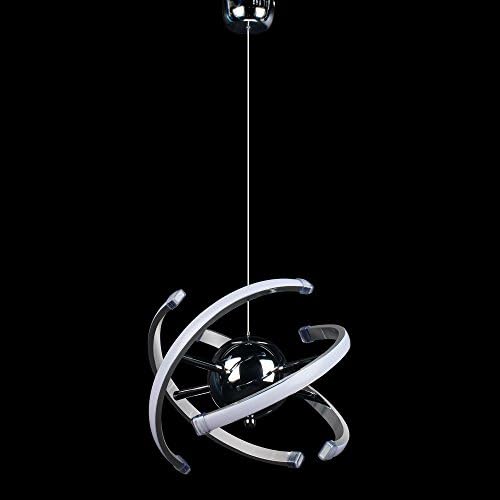 ELINKUME Modern LED Pendant Light – 26W Adjustable Chrome Chandelier