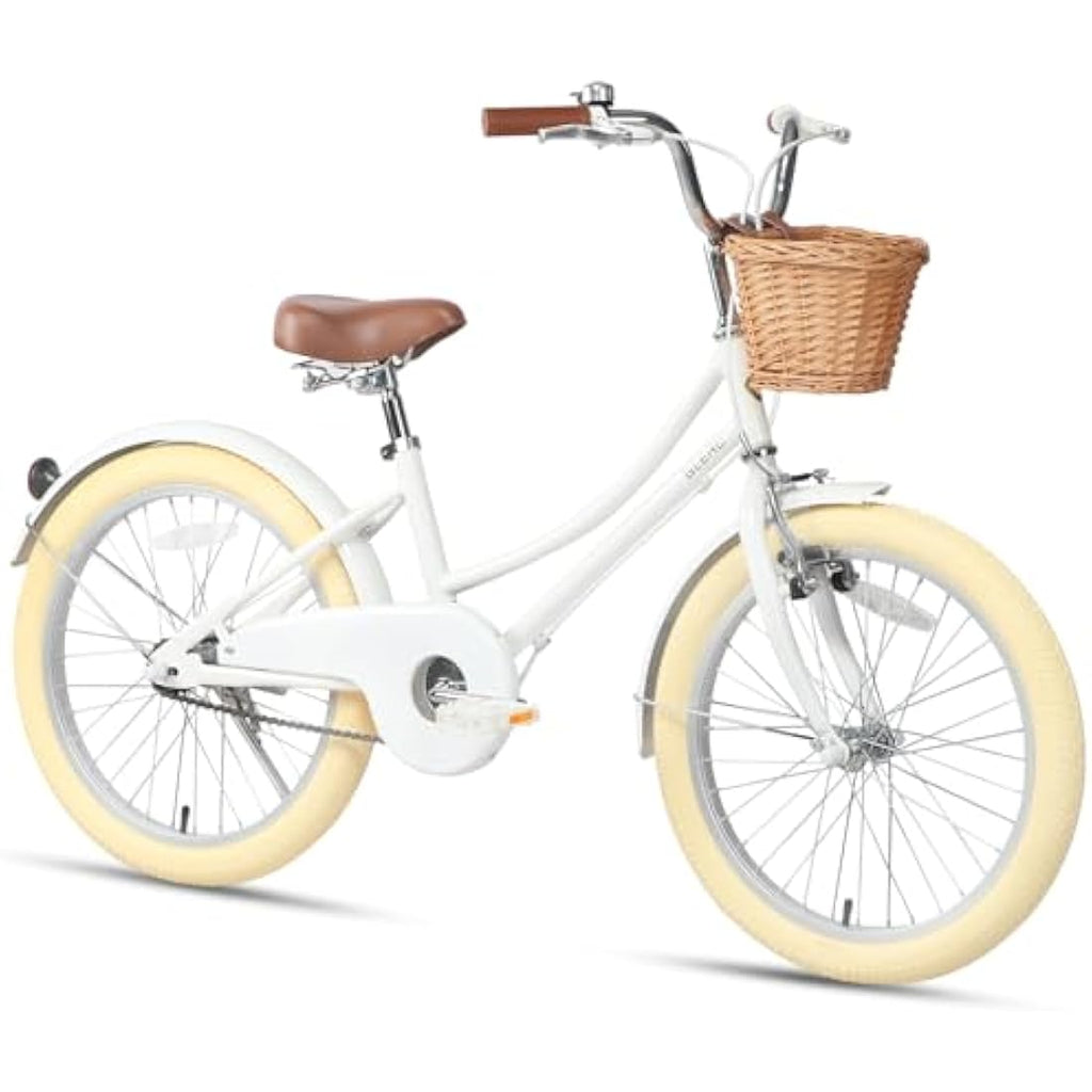 Glerc Little Molly 20 Inch Kids Retro Girls Bike with Wicker Basket