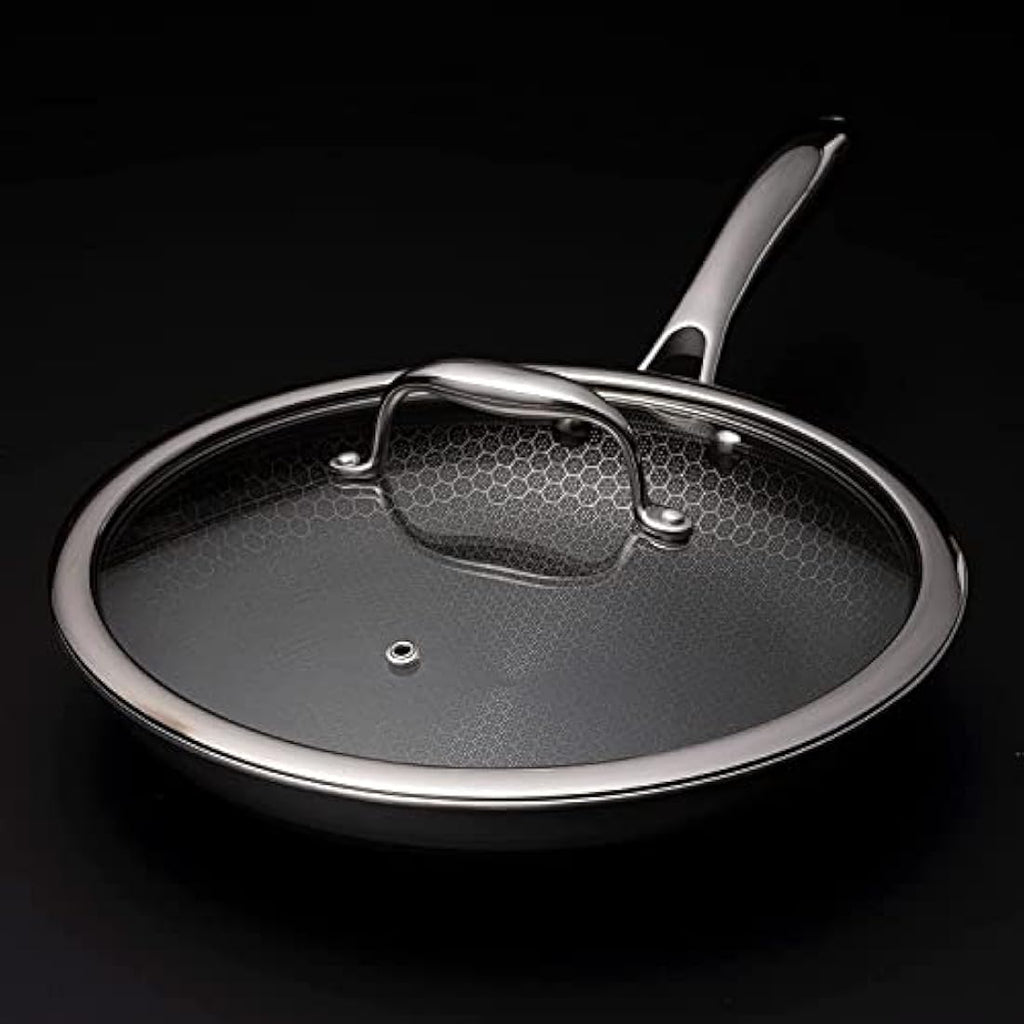 HexClad 10-Inch Tempered Glass Lid | Steam Vented Hybrid Cookware Cover
