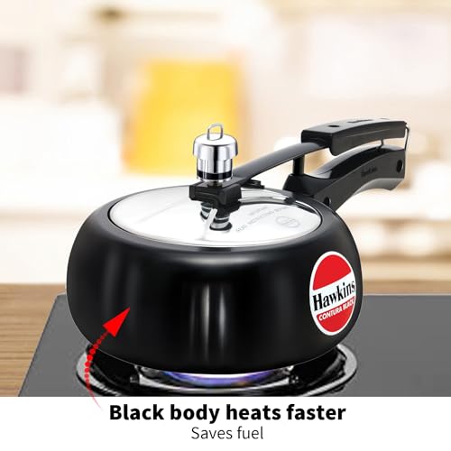 Hawkins Contura 2 Litre Hard Anodised Pressure Cooker - Black (CB20)