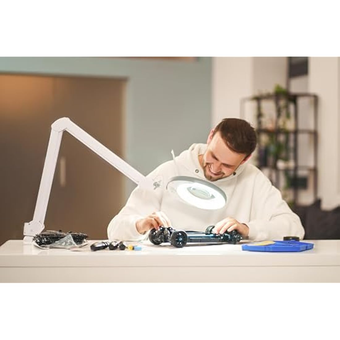Lumeno 7215SW LED Magnifying Lamp | 5 Diopters | 127mm Glass Lens