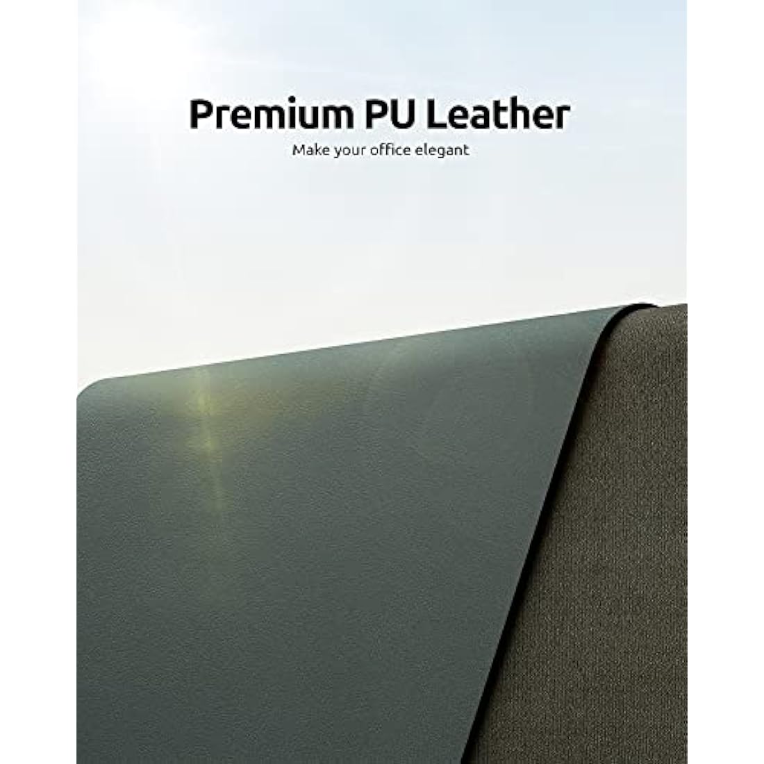 YSAGi Leather Desk Mat | Non-Slip Waterproof PU Desk Pad, Dark Green