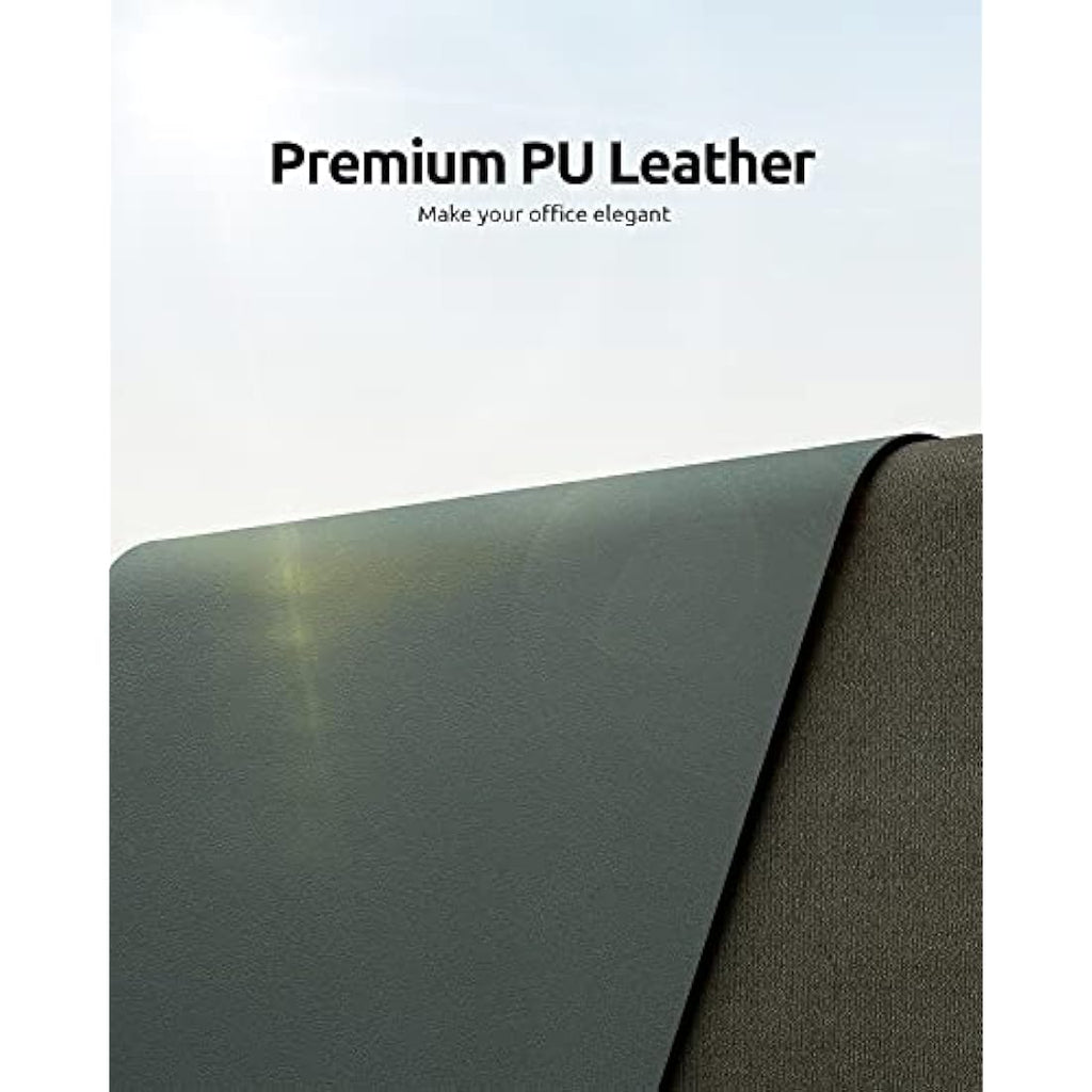 YSAGi Leather Desk Mat – Large Waterproof PU Mouse Pad, Dark Green