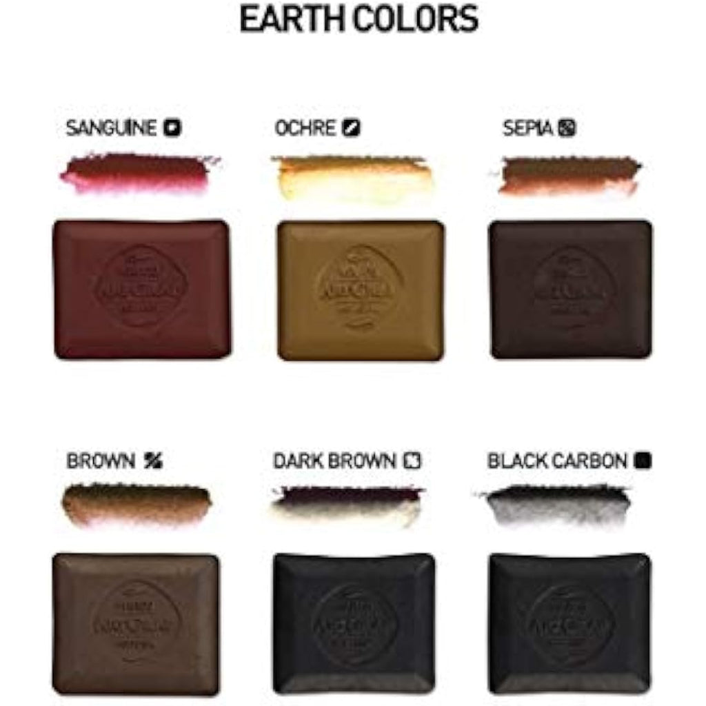 Jolof Store Earth Tone Graphite Pencils – Acid-Free Art Set, 6 Count