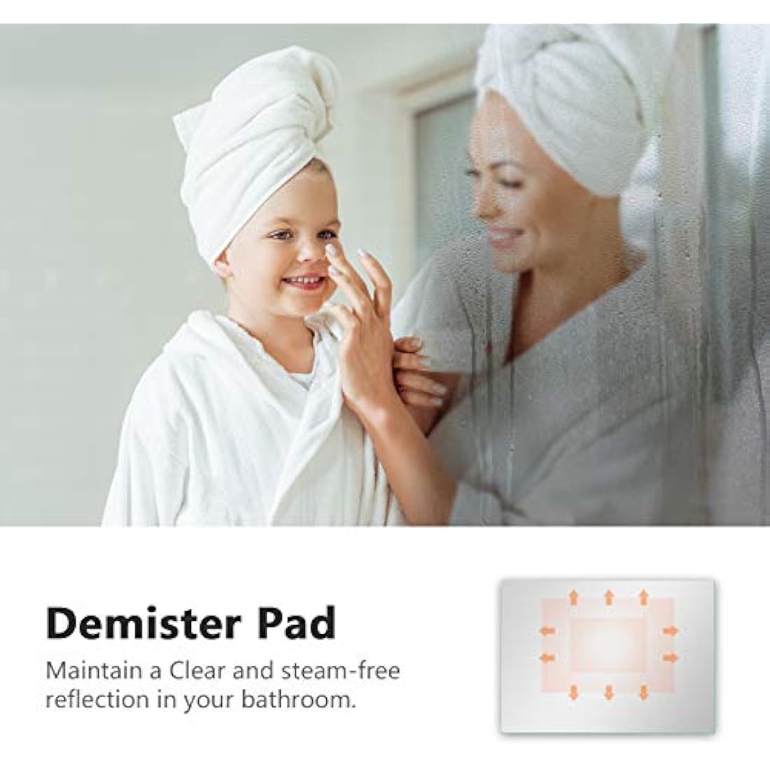 EMKE LED Bathroom Mirror 500x700mm - Anti-Fog Wall Mounted Touch Sensor