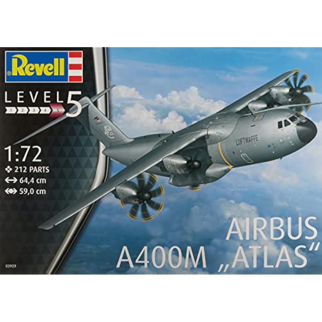 Revell Airbus A400M ATLAS 1:72 Scale Plastic Model Kit – 212 Pieces