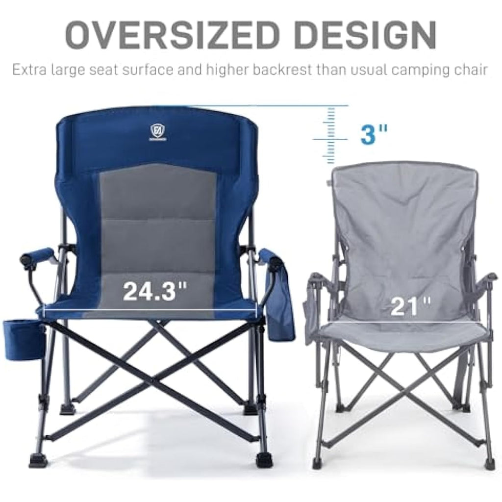 EVER ADVANCED Heavy Duty Camping Chair | Oversized 230kg Folding Seat