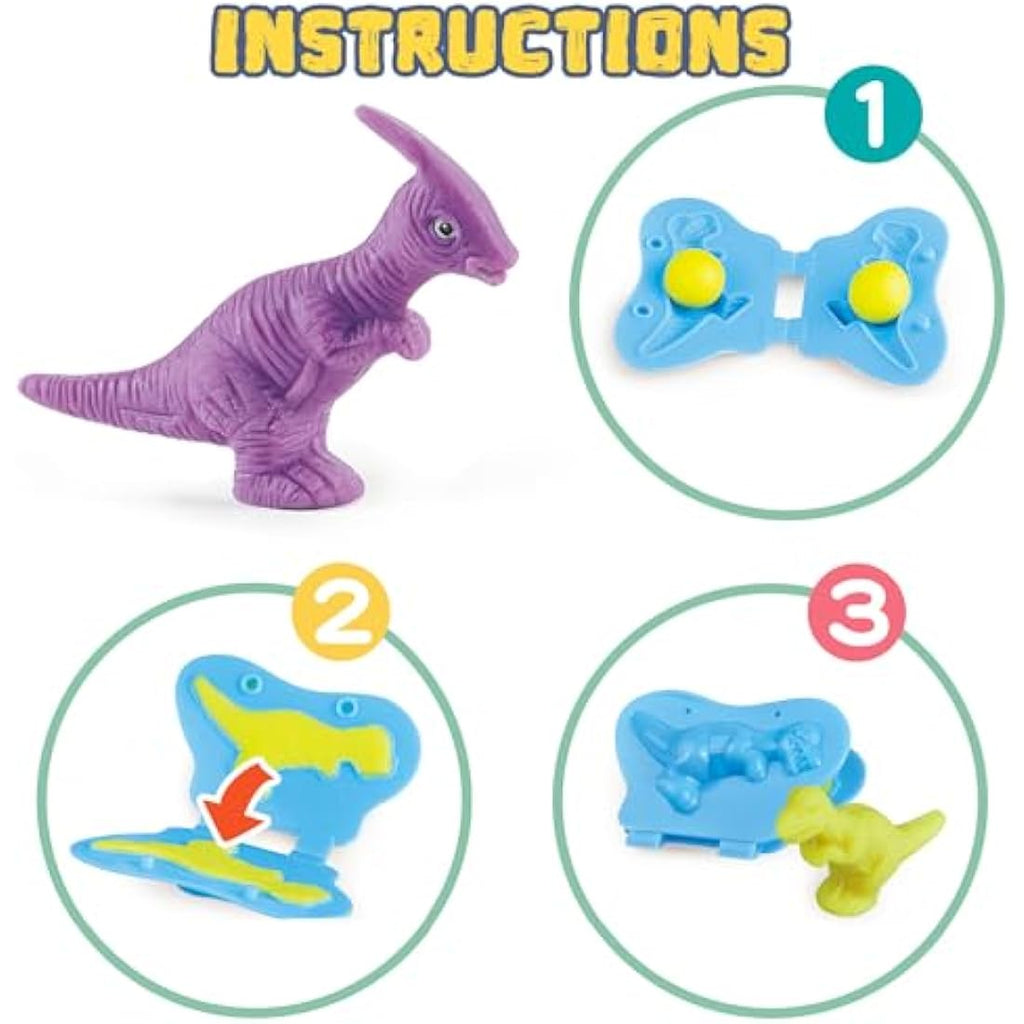 VConejo 2-in-1 Dinosaur Color Dough Toy Set - 37 Piece Dino Tools Kit