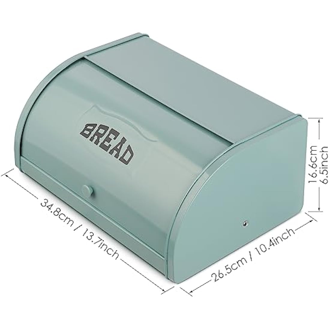 Metal Bread Box – Roll Top Countertop Storage Bin, Green