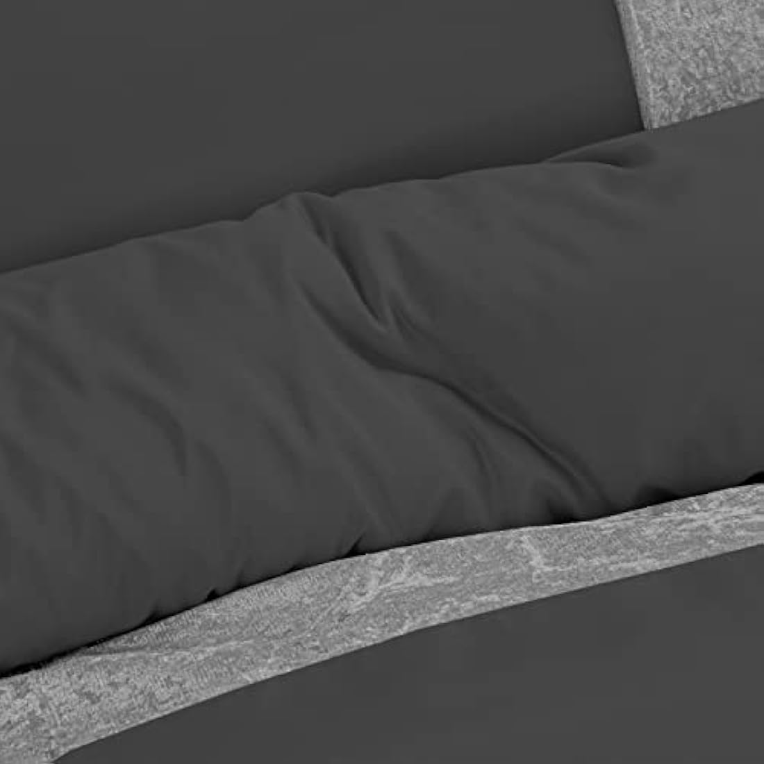 Jolof Store Velvet Cuff Charcoal Grey King Duvet Cover Bedding Set