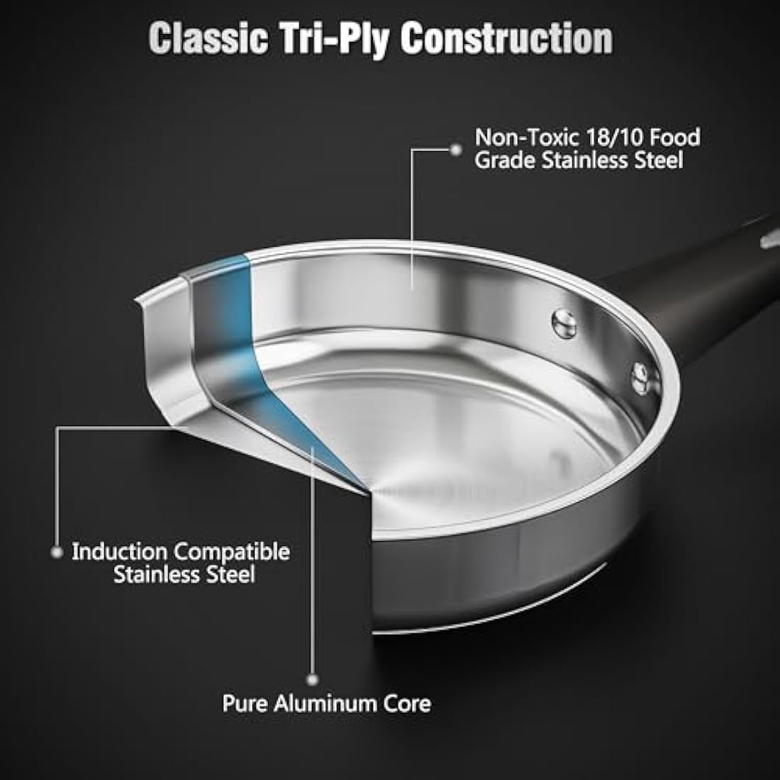 14-Piece Stainless Steel Cookware Set | Non-Toxic Induction Pots