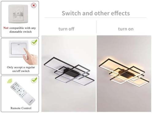 JIINOO 70W Modern Square LED Ceiling Light – Dimmable Flush Mount Fixture