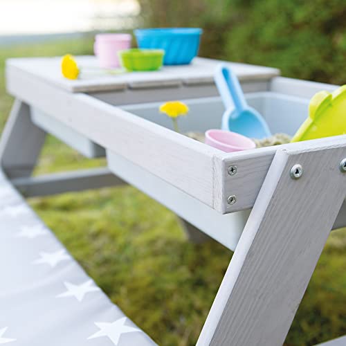Roba Children's Solid Wood Picnic Table with Sand Tub – Grey