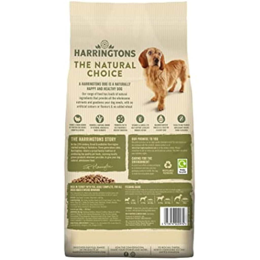 Harringtons Turkey & Rice Dry Dog Food - Natural Adult Kibble 4x2kg