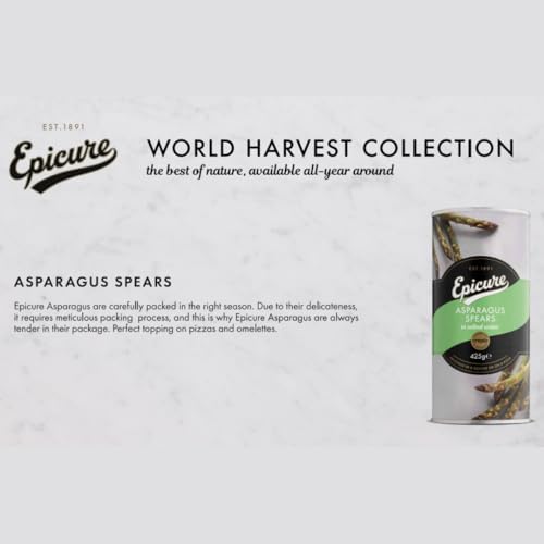 Epicure Green Asparagus Spears in Salted Water, 425g (Pack of 12)