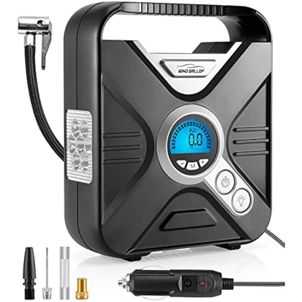 WindGallop Car Tyre Inflator | 12V Digital Air Compressor with LED Light